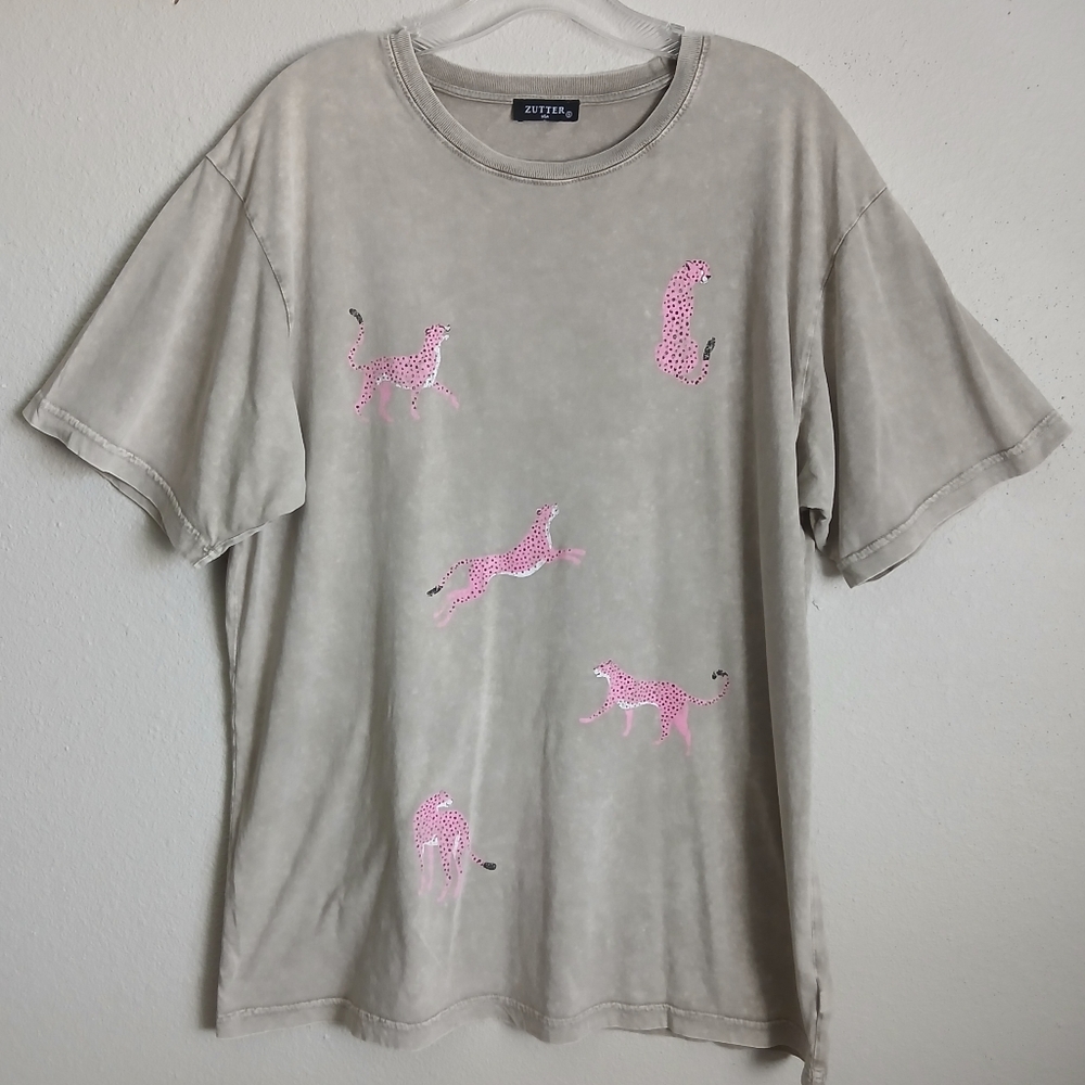 Zutter Tee Pink Leopard Size Small